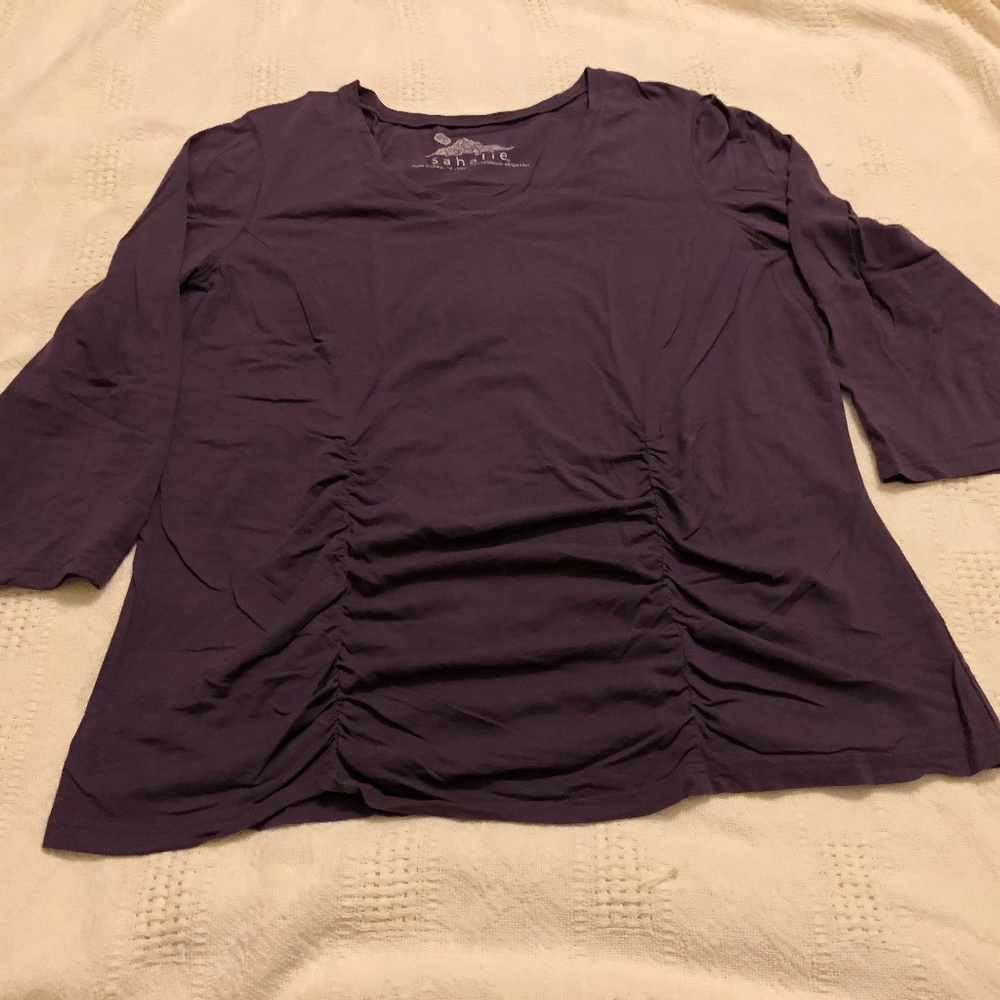 Sahalie eggplant ruched blouse